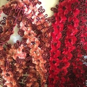 Fancy Scroll Braid Trim. Sold by the yard. Ruffle Trims, Ruffle Ribbons,Costume Design.Braided Chenille Gimp Trim.