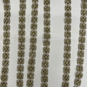 Gorgeous lightweight beaded Appliqué Trimming.  Sold by the yard. Sequins Trim. Olive Trim