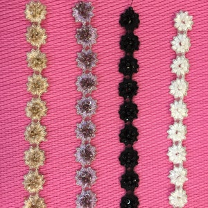 Narrow beaded trim. Beaded trims.Beaded Trims, Doll Trims,Costumes, Home Decor. Motifs. 15 Inches Long