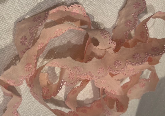 Pink eyelet on sale lace trim