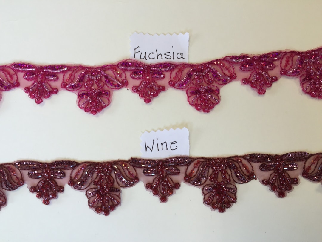 Beaded Sequin Embroidery Ribbon Lace Trim.pearl Beaded Lace Trim.sold