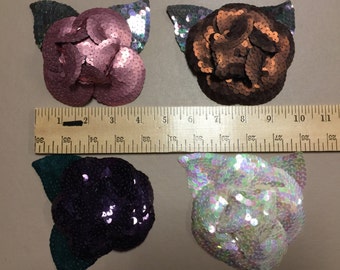 Vintage Sequin Flowers. Flowers,Corsage, Bridesmaid,Weddings,Embellishments, Costumes,DIY Projects.