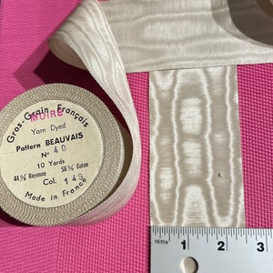 Wunderschöne Vintage Französische Sägezahnkante Moire. Vintage Moire, Hutmacher, Hutmacher, Hutband, Gurtband, Rayonne Coton Moire. Meterware