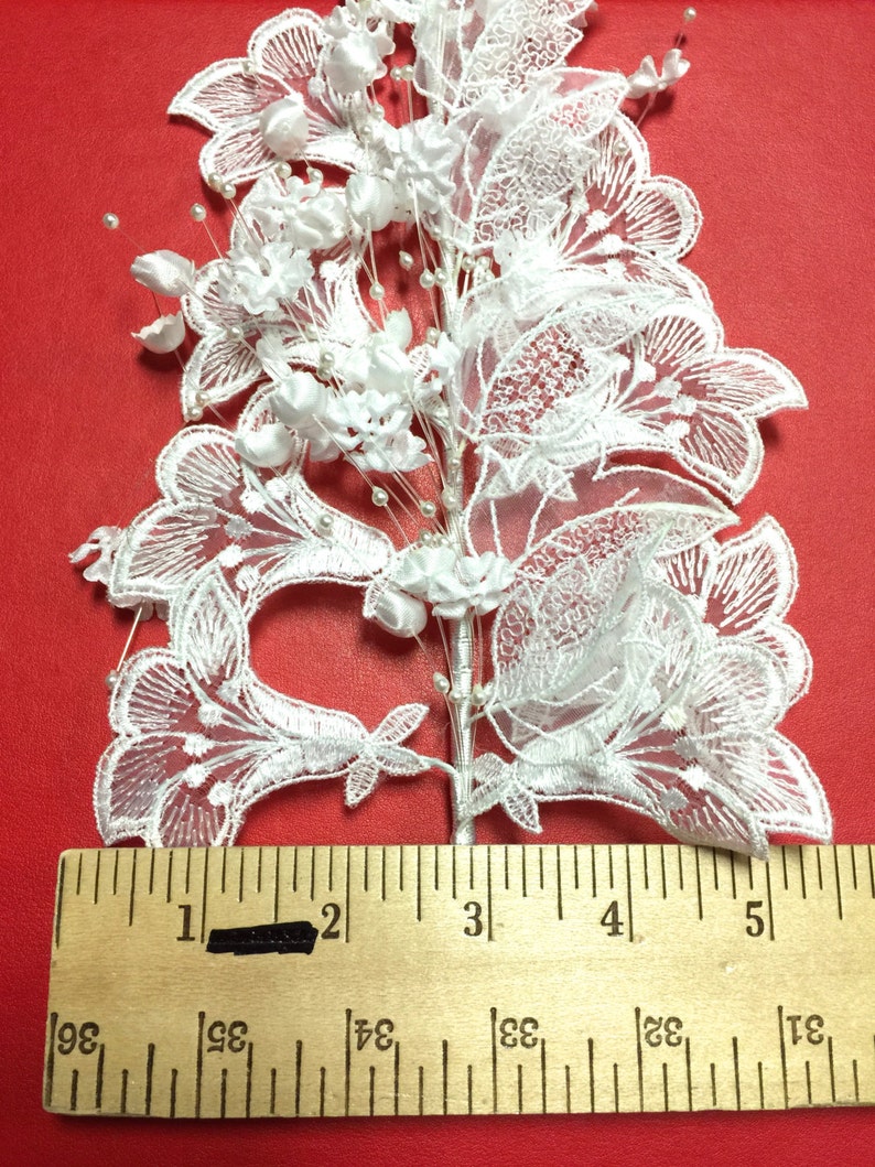 Vintage Flower Blossom Branch Wedding White flowers for Bride,Embellished Hair Flower, Hair comb, Wedding,Bridal flower hair accessories. image 3