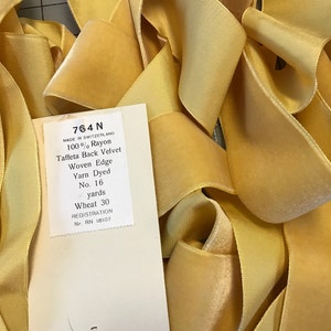 5 Yards of Velvet Vintage Ribbons. 2” Wide, Made in Switzerland.