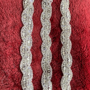 33 Inches Long Silver Beaded Trim. Silver Trim.
