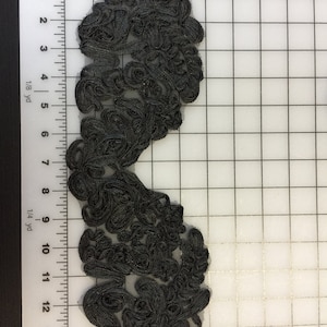 Black Organza Floral Appliqué: Bodice Embellishment