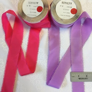 Vintage Picot Edge Rayon. Sold by the Spool of 10 Yards. Narrow Picot,Picot Edge Rayon,Picot Trim. Made in France.1 1/2 Wide