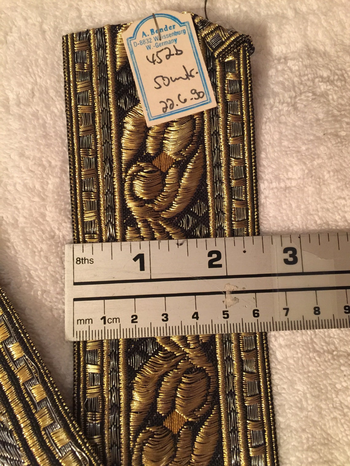 Heavy Vintage Metallic Ribbon. Made in W.germany. Sold by the Yard ...