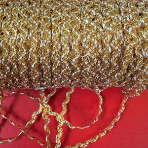 144 Yards of Metallic Gold Ric Rac Ribbon, Gold ZigZag Ribbon, Gold Glitter Ric Rac Trim. Made in Japan.Sold by the Roll.