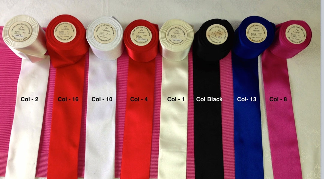 Satin Ribbon Society Rayon Satin Ribbon Collection. 2 7/8 Wide, Made