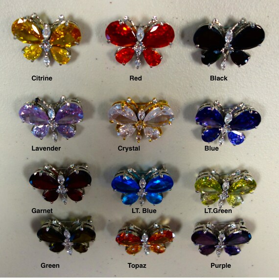ChicRepro Czech Crystal Rhinestone Brooch – Rose Pink Butterfly Fashion Pin