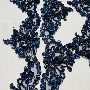 Gorgeous Beaded Sequins Trim. Sold by Yard. Beaded Trims, Appliqué, Motifs.