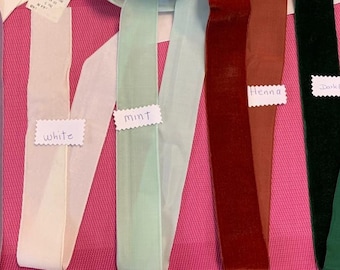 Velvet Vintage Ribbons. Sold by the yard. 2” Wide, Made in France. Material Viscose