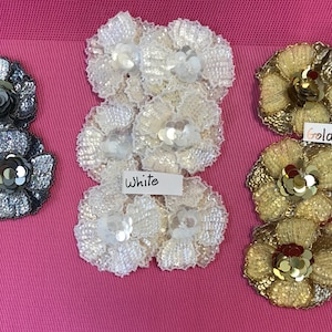Sequin Flower Appliqué Patch, Appliqué. Sold individually.