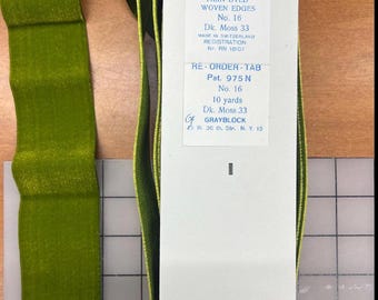 Velvet Ribbons. Sold by the yard. 2 Inches Wide, Made in Switzerland.Sold by the yard. DR. Moss