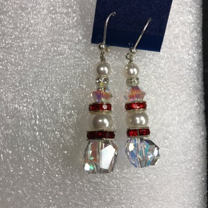 Swarovski Crystal Snowman Earrings.
