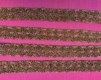 2 Yards of Beaded Sequins Trim. Rhinestone Beaded Sequins Trims.