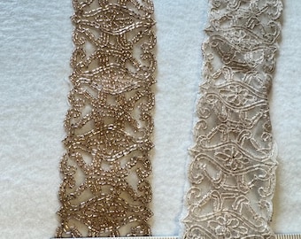 Beaded Trim, Sold by the Yard. Costume, Lingerie Trimmings.