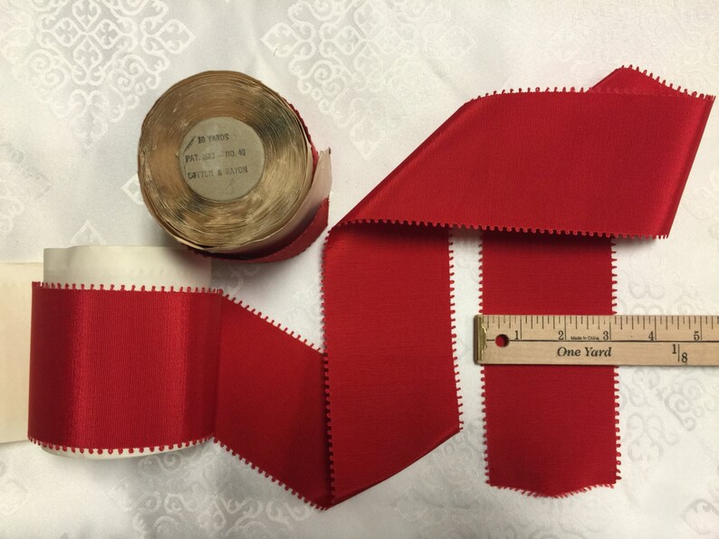 Vintage Grosgrain Ribbon.millinery Grosgrain. Sold by the Yards. Red ...