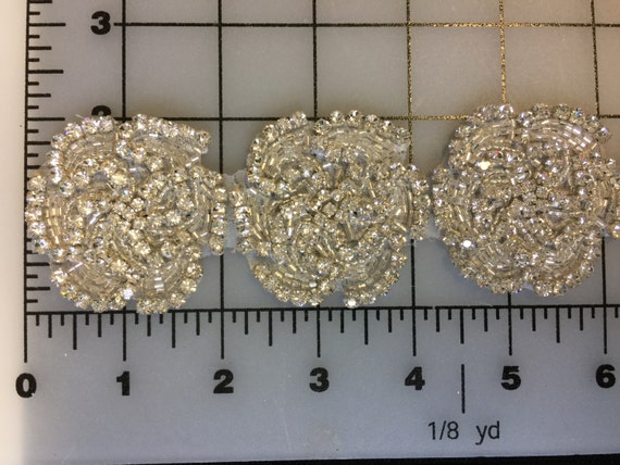 28 Inches Long Rhinestone Crystal AB. Motif, Jewel