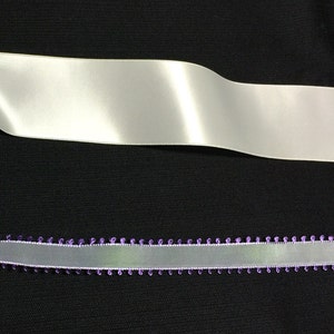 5 Meter Bänder, 2 Meter französischem Vintage Picot, Muster veränderbar, 3 Meter doppelseitiger Satin. Made in USA,