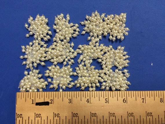 12 Pearls Patch,Vintage White Patch. Handmade Qua… - image 1