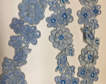 Embroidered Beaded Trim. Sold by the yard. Beaded Appliqué, Motifs, Costume trim , Embroidered Trim.