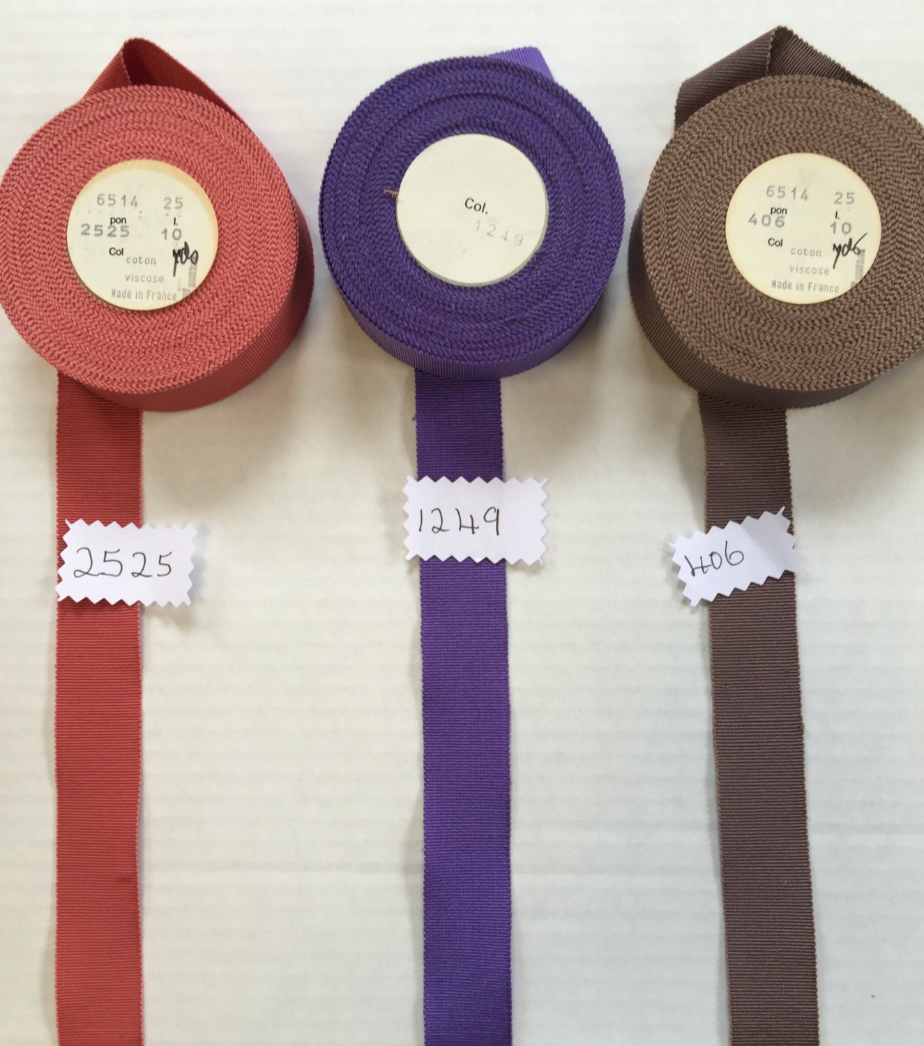 Grogram Fabric Vintage Grosgrain Ribbon Millinery Grosgrain. Cotton and Viscose Gros ...