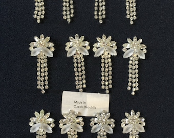 Vintage Dangle Crystal Rhinestone Button, Brooch Pin,Invitation, Bridesmaid,Rhinestone Embellishment.