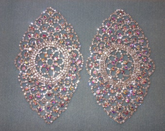 Oval Rhinestone Appliqué Rhinestone. Sold in Individually. AB Crystals  Rhinestones.