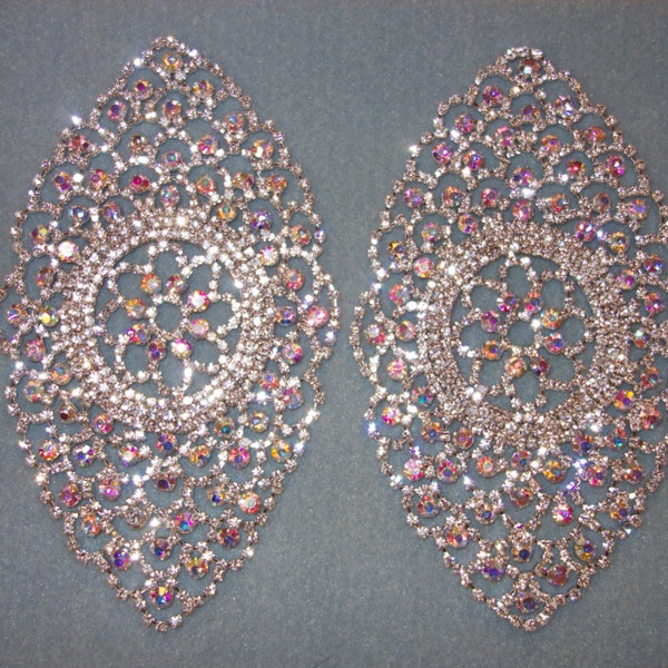 Ovale Strass Appliqué Strass. Verkocht in individueel. AB Kristallen Strass steentjes.