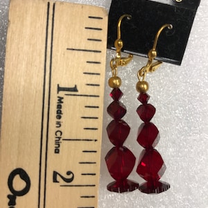 Crystal  Red Snowman Earrings, Holiday Earrings, Red Earrings, Snowman Earrings.