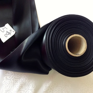 Vintage Satin/Faille Black Ribbon 5 5/8” Wide. Rayon, Sold by the Yard.