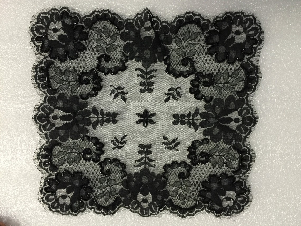 Lace Square Doily Antique Lace Doily Mat Centrepiece Made in Etsy