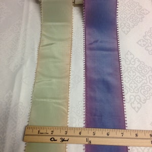 Ombre Ribbon. Royalty Band Vintage Ombre Ribbon Pretty colours Picot Edge.100% Acetate Made in France. Sold By the Yard, 3&quot; Wide,