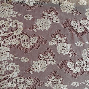 Gorgeous 22 Inches Wide Floral Eyelash Edge Lace White Floral Lace. Sold by the Yard. Made in USA. Bridal Lace, Lingerie Lace, Garter Lace.