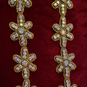 35 Inches Long Rhinestone Crystal AB.Sewing Supplies.Rhinestone Motif, Dress Appliqué.