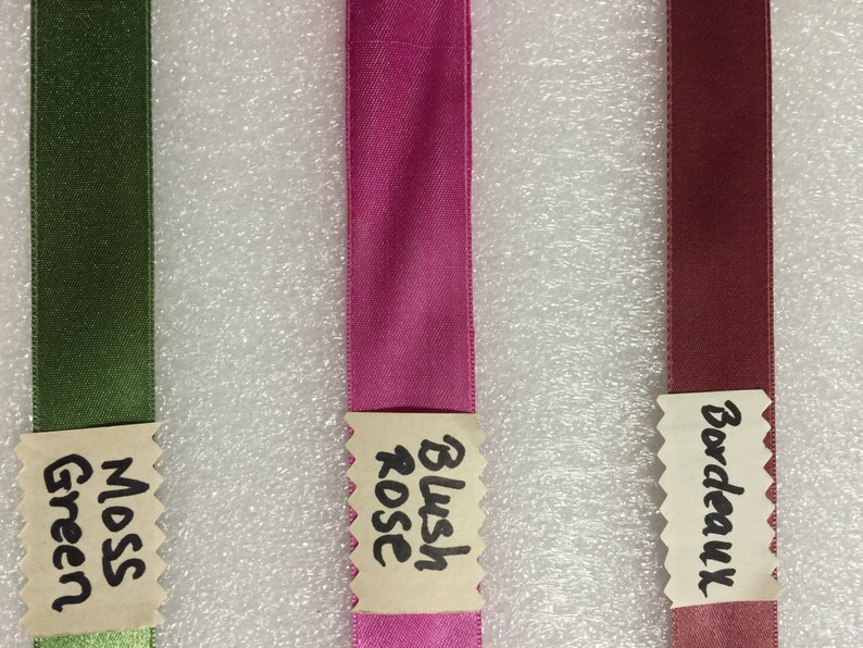 Vintage Ribbons.10 Yards of Double Faced Satin Ribbons, 7/8” Wide, Made in Taiwan. image 5
