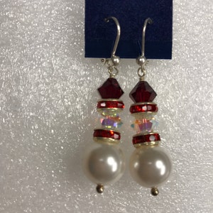 Snowman Earrings, Holiday Earrings, Dangle Earrings, Snowman Jewellery.