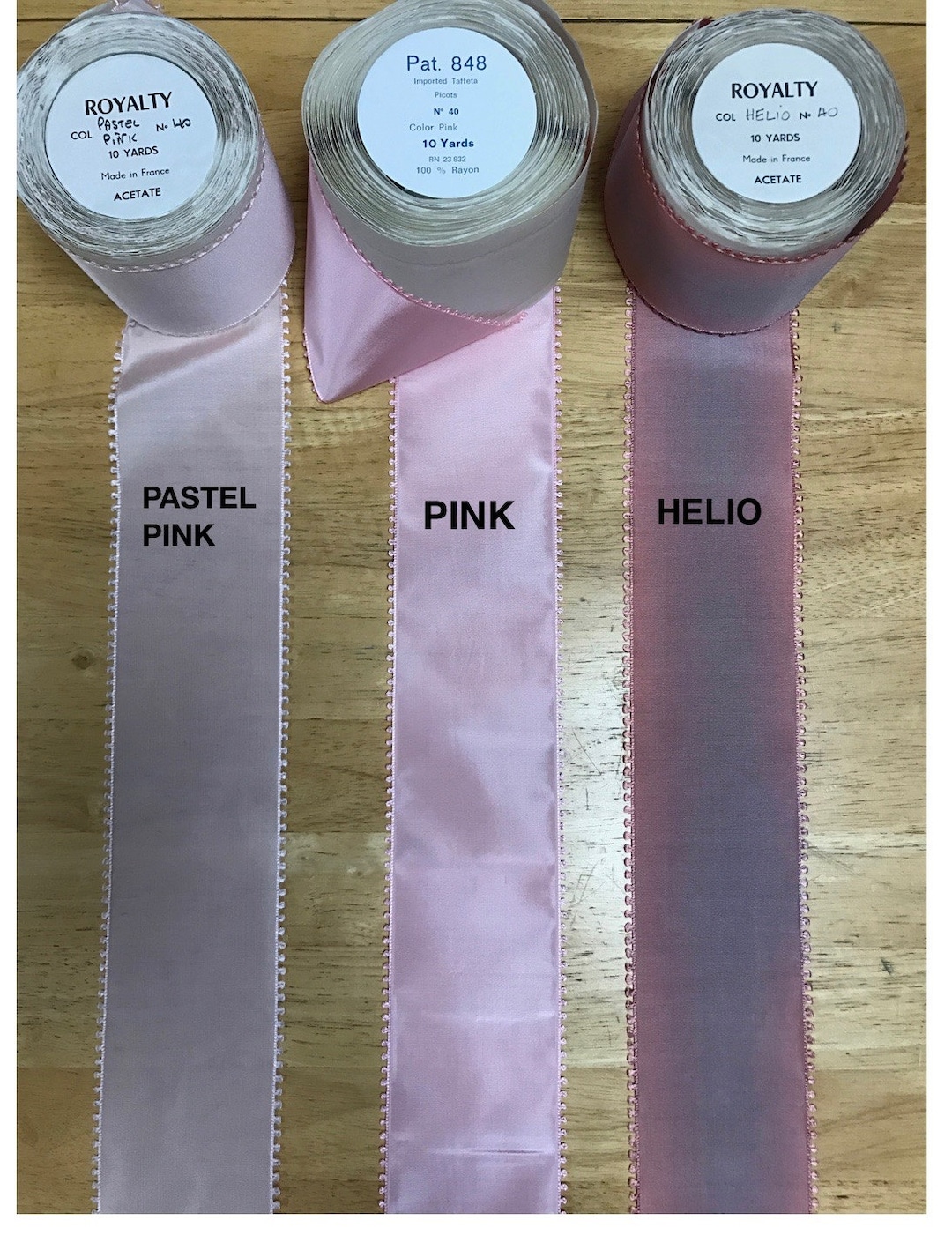 Royalty Band Vintage Ombre Ribbon Pretty Colours Picot Edge. Made in ...