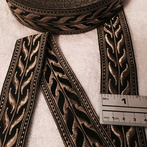 Vintage Metallic Black Gold Trim, Metallic Vintage Trim, Sold by the yard. Made in Germany.Vintage Metallic, Metallic Braided, Braided Trims