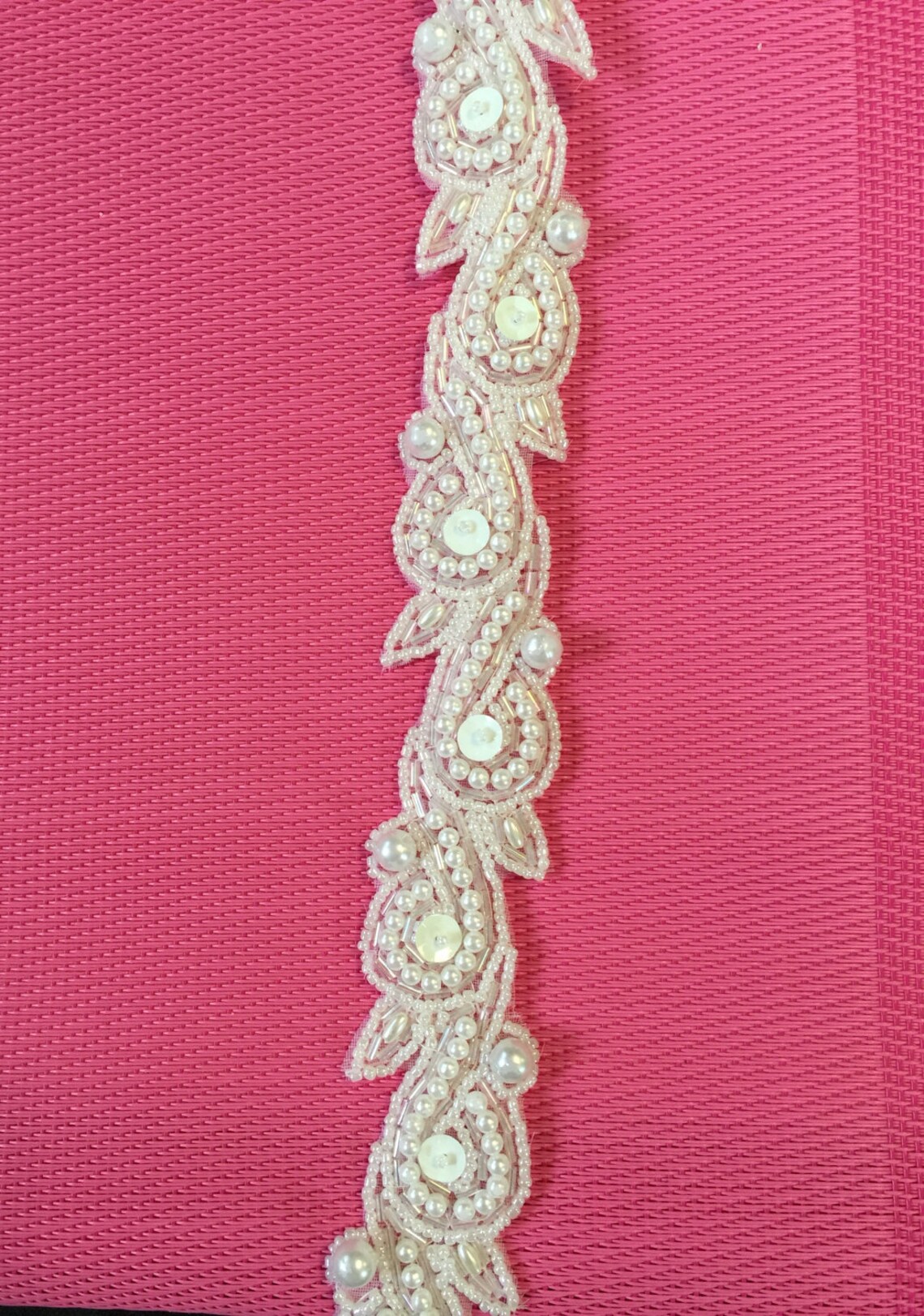 White Beaded Sequins Trim. Rhinestone Beaded Sequins Trims. Etsy