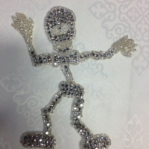 Sparkling Clear Czech Crystal Rhinestone, Skull Rhinestone Appliqué ...