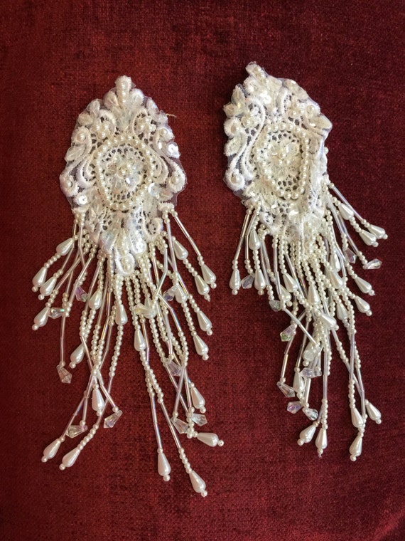 Beaded Appliqués Bridal Trims Trim Appliqué Beaded Etsy