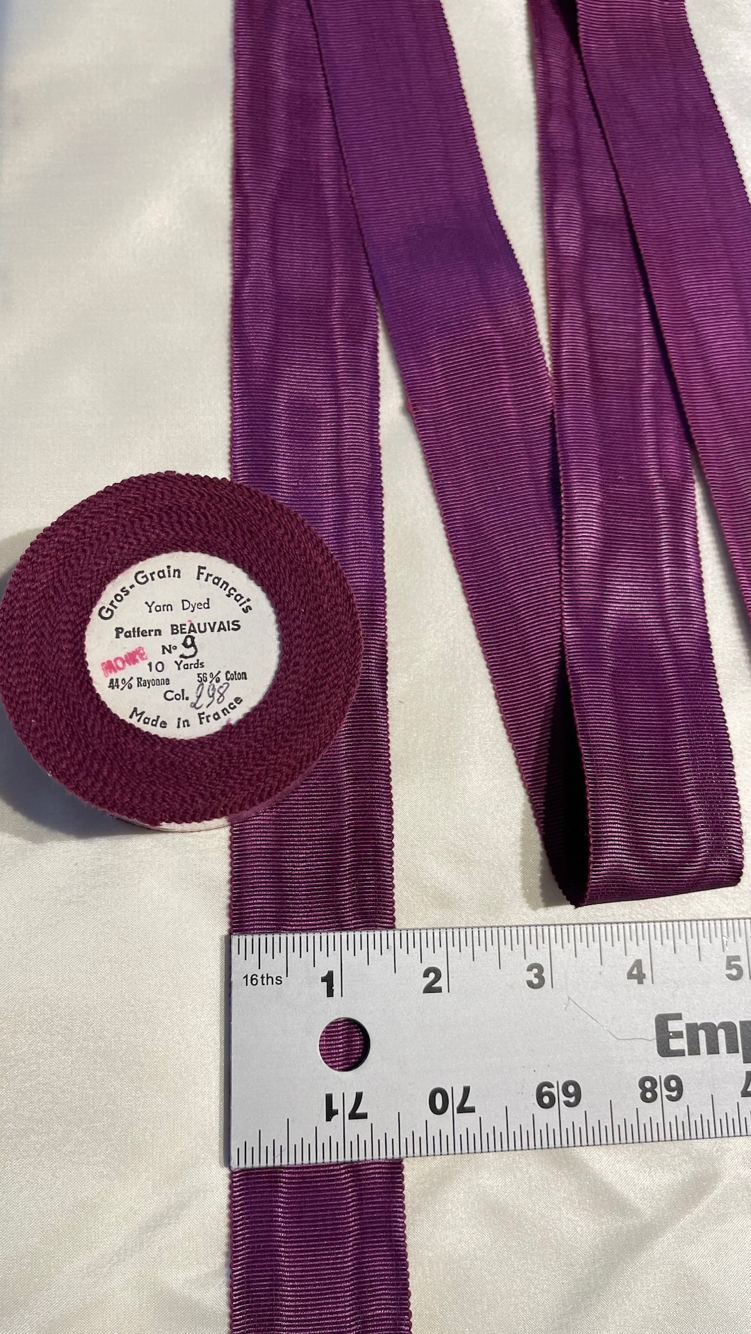 Antique Moire Gros Grain Ribbon. Petersham, Hatband, Millinery, Belting ...