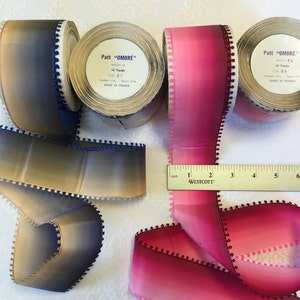 10 Yards of Vintage Picot Edge Rayon/Acetate.Narrow Picot,Picot,Picot Trim. Made in France. Choose your Colour. Ombre Ribbons.