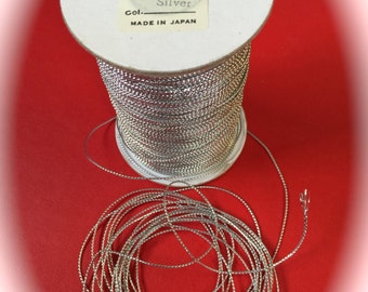 Vintage Silver Metallic Cord- 288 Yards. Made in Japan. Sold by the Roll. Metallic Cords, Narrow Metallic Cords.