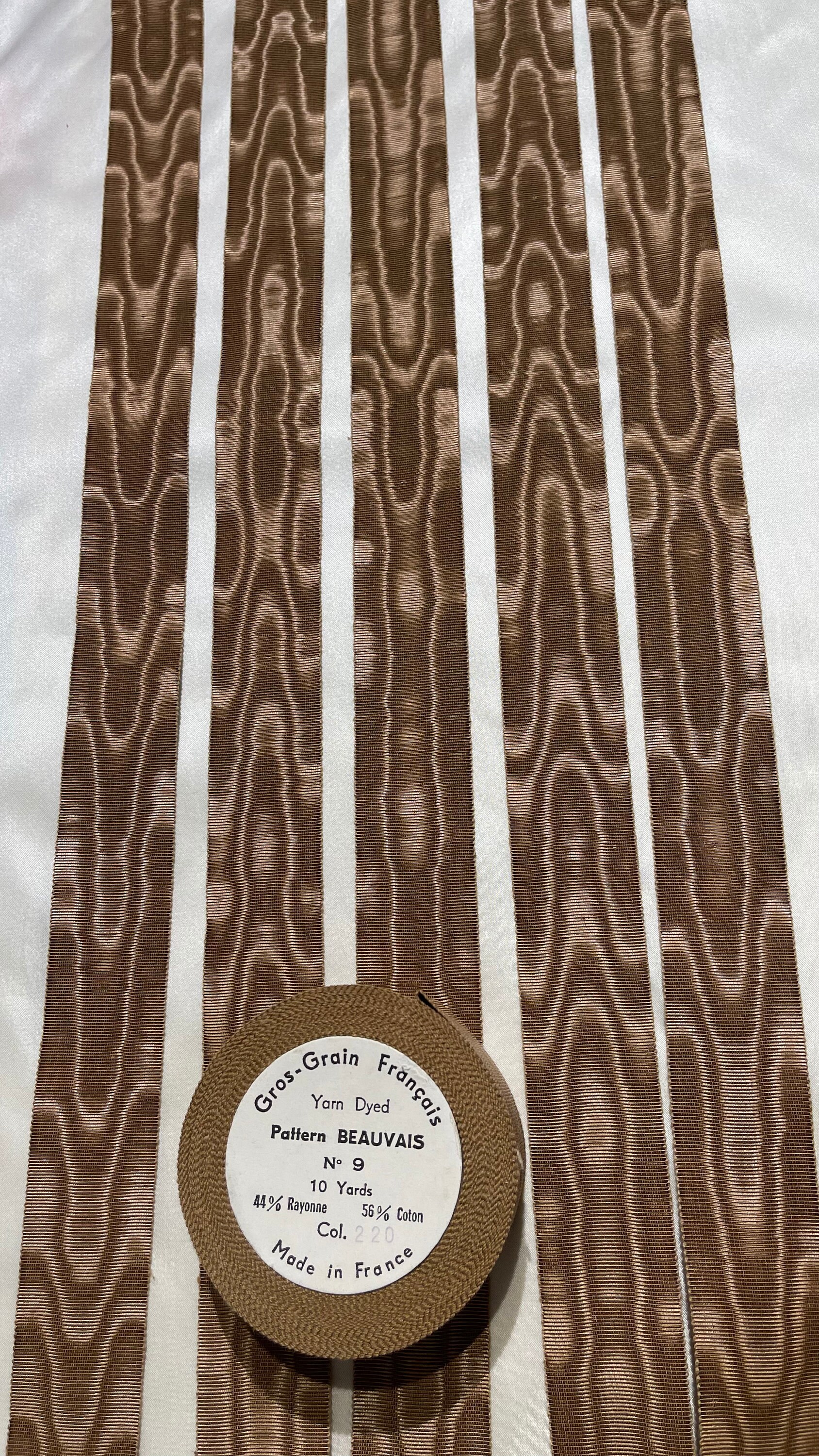 Gorgeous Antique Moire Gros Grain Ribbon. Petersham, Hatband, Millinery ...
