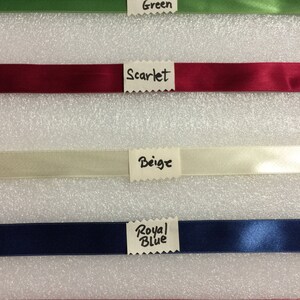 Vintage Ribbons.10 Yards of Double Faced Satin Ribbons, 7/8” Wide, Made in Taiwan. image 2